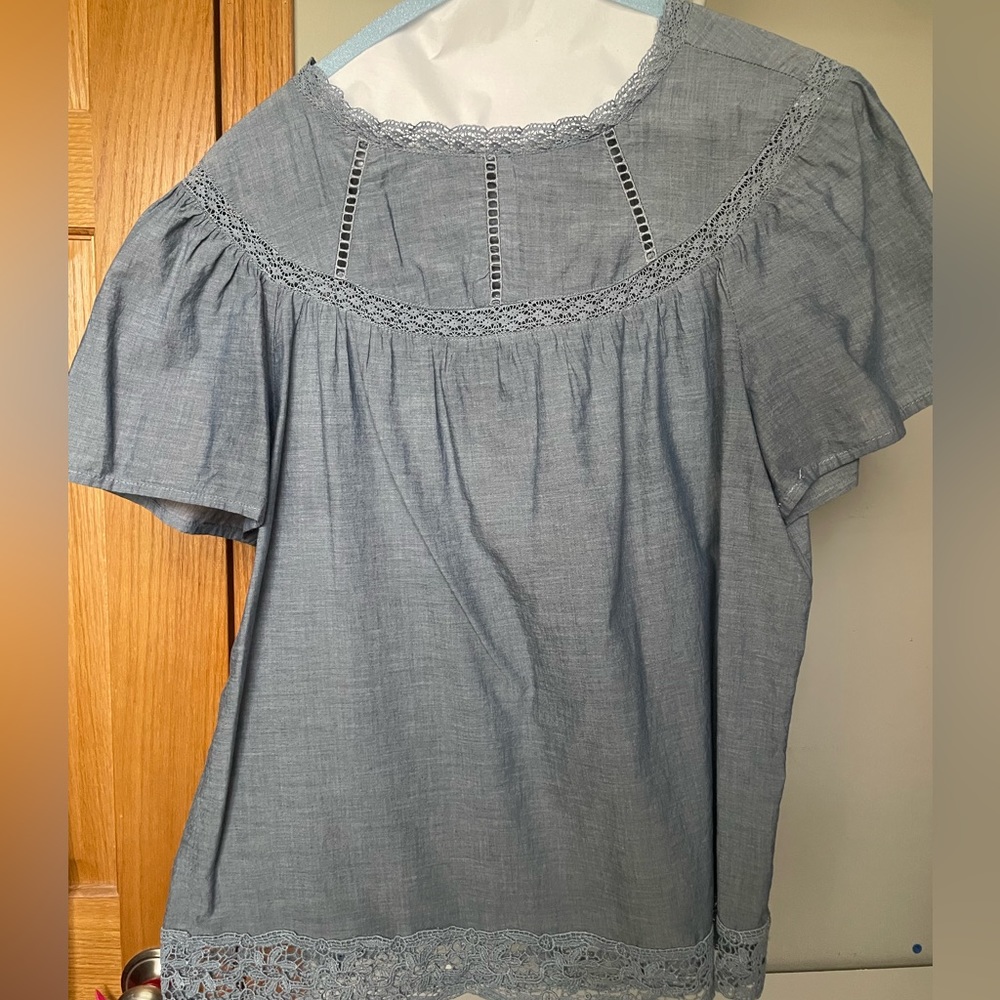 Chambray smock short sleeve shirt from Gap